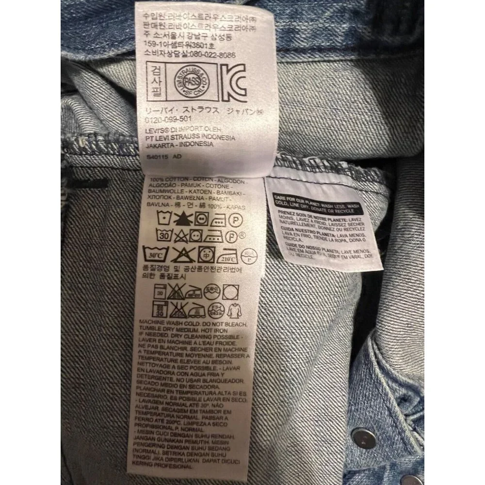 Levis Womens Jacket Blue XL Trucker Jean Cotton Denim Classic Washable - Picture 10 of 10